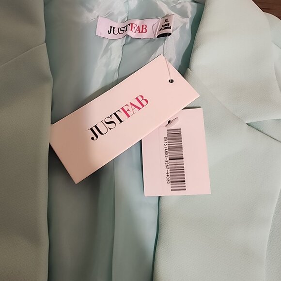 Justfab Flap Pocket Blazer NWT Mint Green XL Dark Marks - Picture 4 of 10
